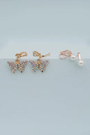 Great Pretenders Boutique Butterfly And Pearl Style Clip On Earrings