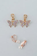Great Pretenders Boutique Butterfly And Pearl Style Clip On Earrings