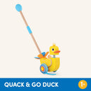 Battat Quack And Go Duck Waddling Wooden Push Toy