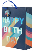 Gift Bag Navy Happy Birthday