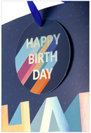 Gift Bag Navy Happy Birthday