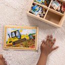Melissa & Doug 4 In 1, 12 Piece Wooden Puzzles In A Box- Construction
