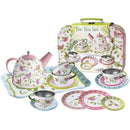 Champion Bird Tin Tea Set With Carrying Case