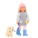 Our Generation Doll Meagan & the Golden Golden Retriever
