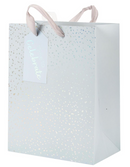 Gift Bag Time To Celebrate Blue/Grey Sparkle Small