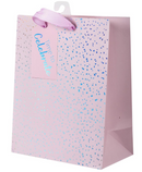 Gift Bag Time To Celebrate Pink Sparkle Small