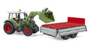 Bruder Fendt Vario 211 With Front Loader And Tipping Trailer