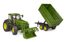 Bruder John Deere 7R 350 With Frontloader And Tipping Trailer 09828