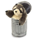 Folkmanis Raccoon In Garbage Can Puppet
