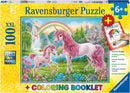 Ravensburger 100 Piece Puzzle Magical Unicorns With Colouring Book